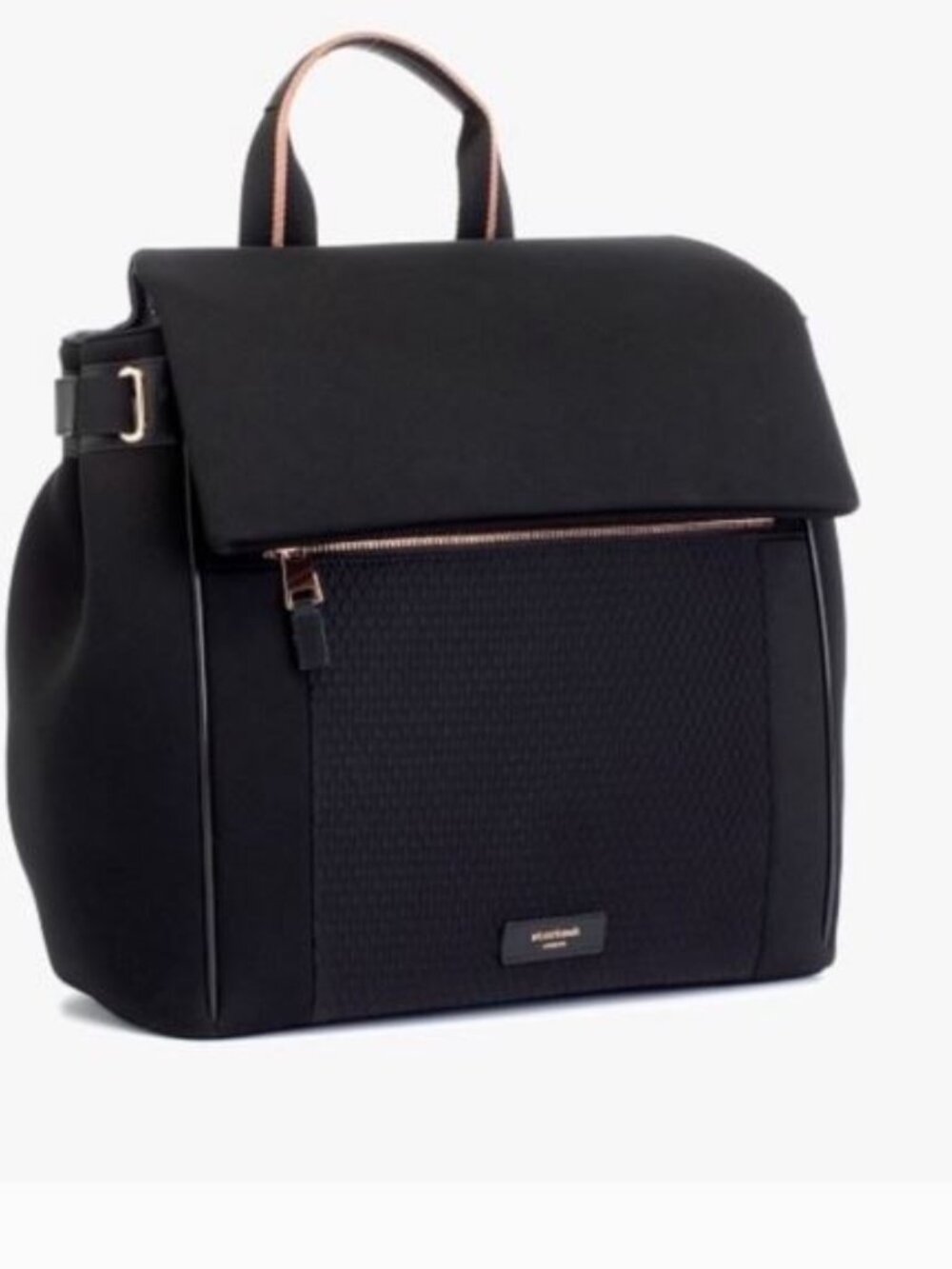 Storksak Black Diaper Bag Backpack Tote with Rose Gold Hardware